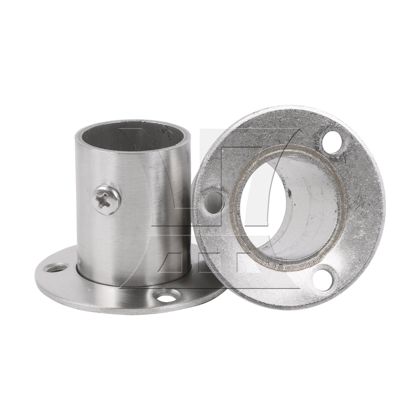 BQLZR  Silver Stainless Steel Closet Rod Flange Socket Holder For 25mm Pipe