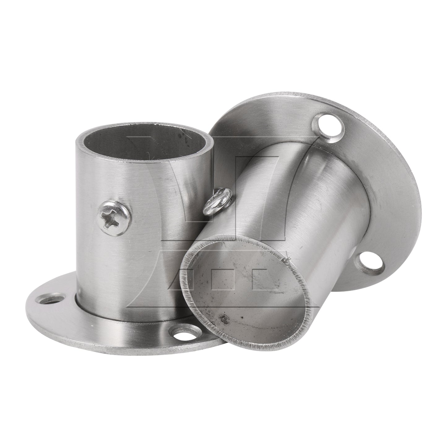 BQLZR  Silver Stainless Steel Closet Rod Flange Socket Holder For 25mm Pipe