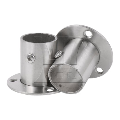 BQLZR  Silver Stainless Steel Closet Rod Flange Socket Holder For 25mm Pipe