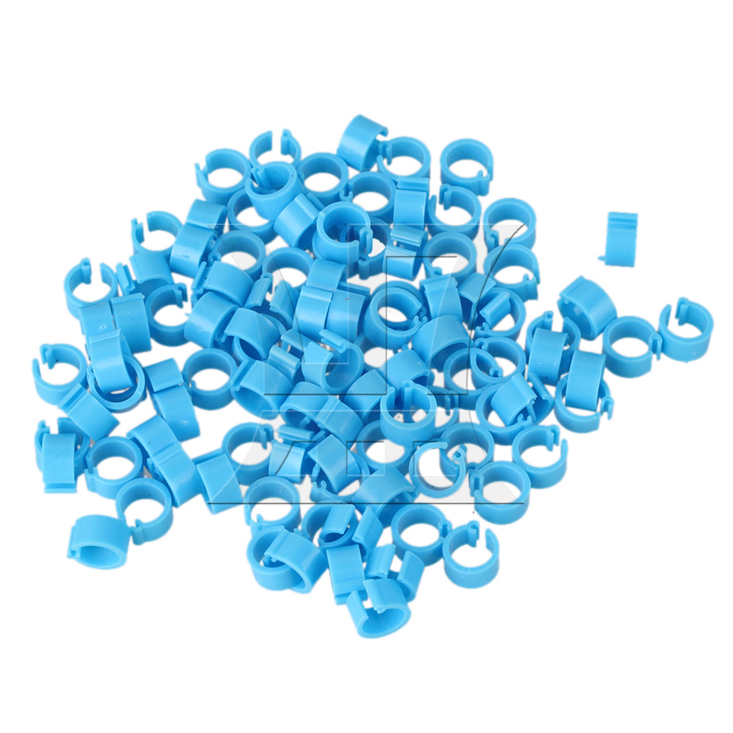BQLZR 100pcs Blue Plastic Poultry Leg Bands Bird Chicks Ducks Clip-on Rings 8mm