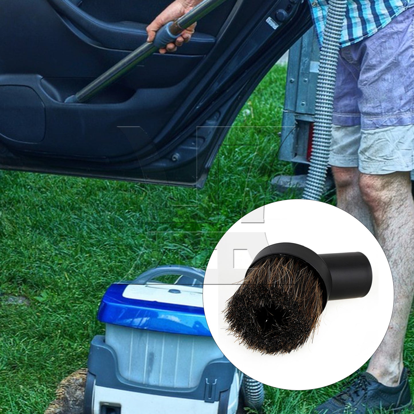 BQLZR Vacuum Round Brush Soft Bristles Replacement Part 1-1/2 Inch Inner Dia Black