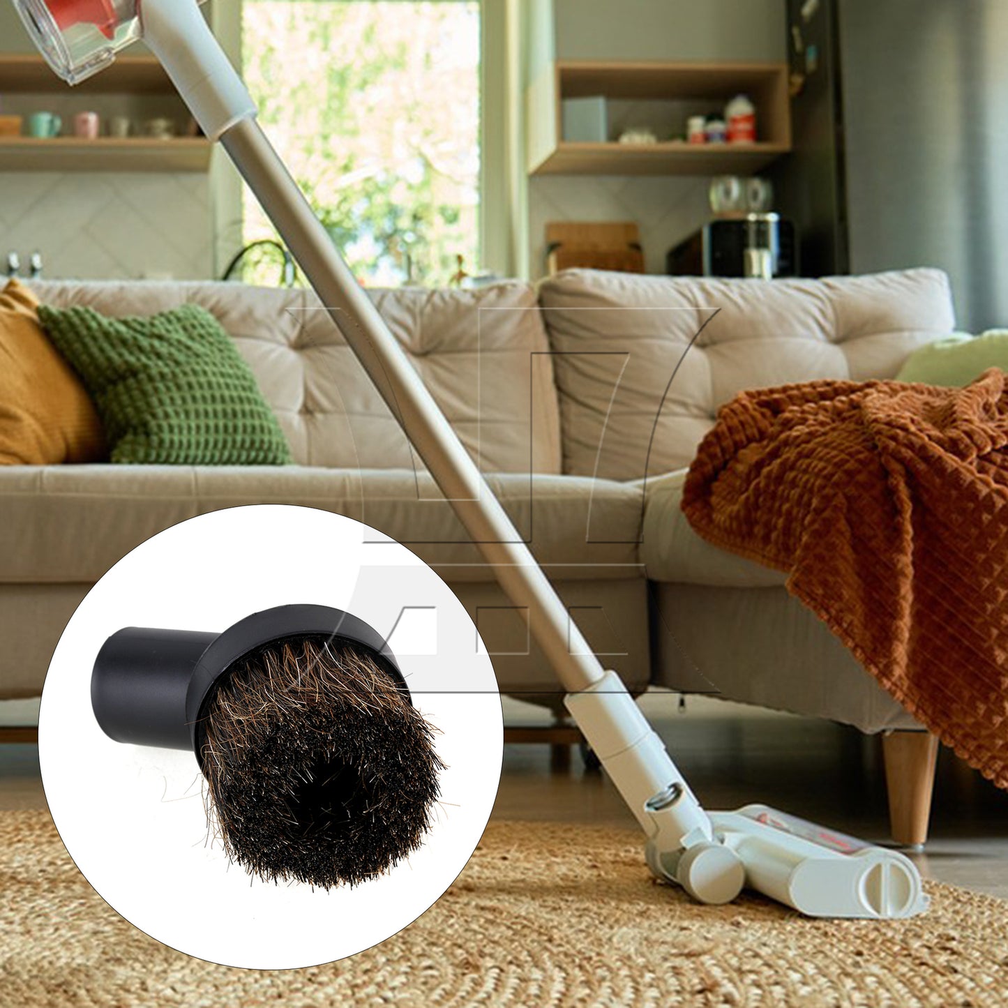 BQLZR Vacuum Round Brush Soft Bristles Replacement Part 1-1/2 Inch Inner Dia Black