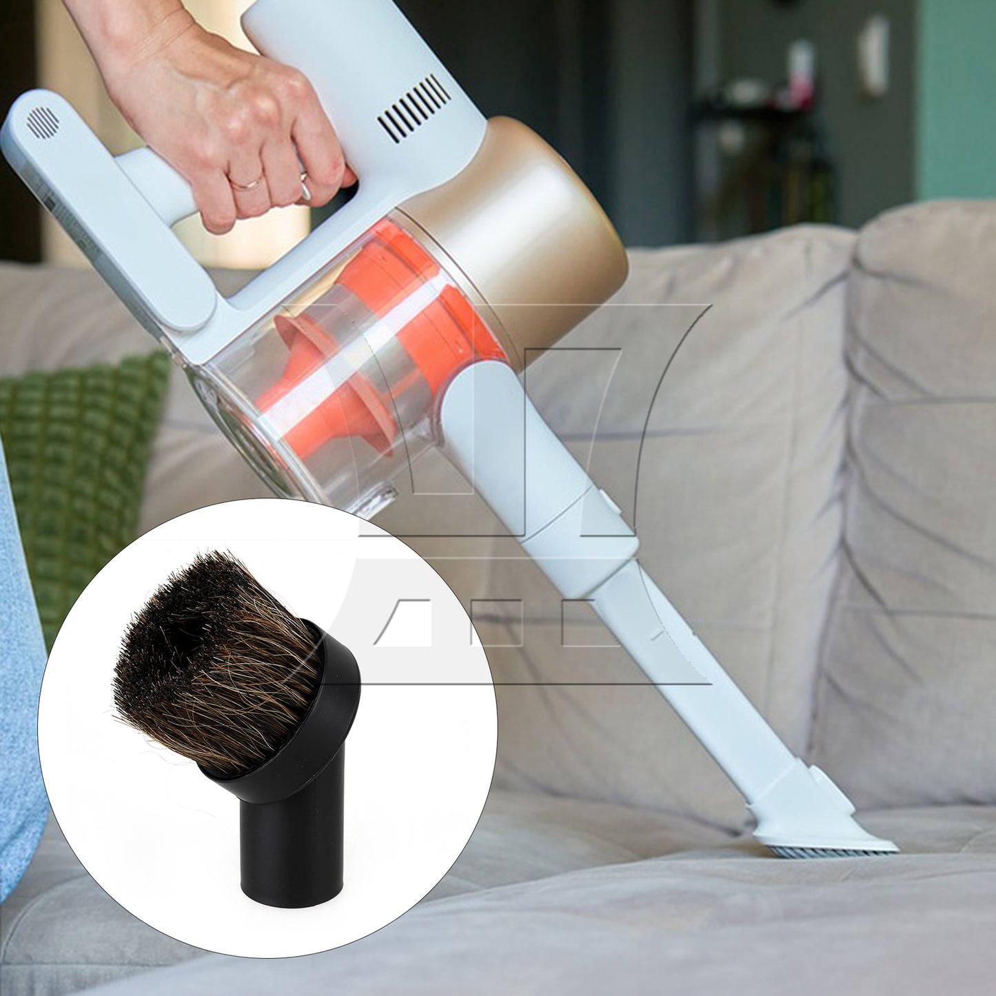 BQLZR Vacuum Round Brush Soft Bristles Replacement Part 1-1/2 Inch Inner Dia Black