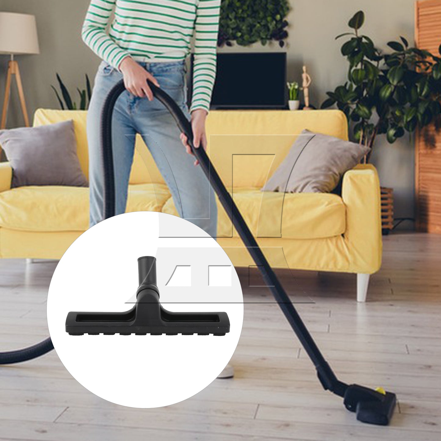 BQLZR 32mm Inner Dia Vacuum Attachment 360 Floor Brush Tool with Wheel 30x5cm