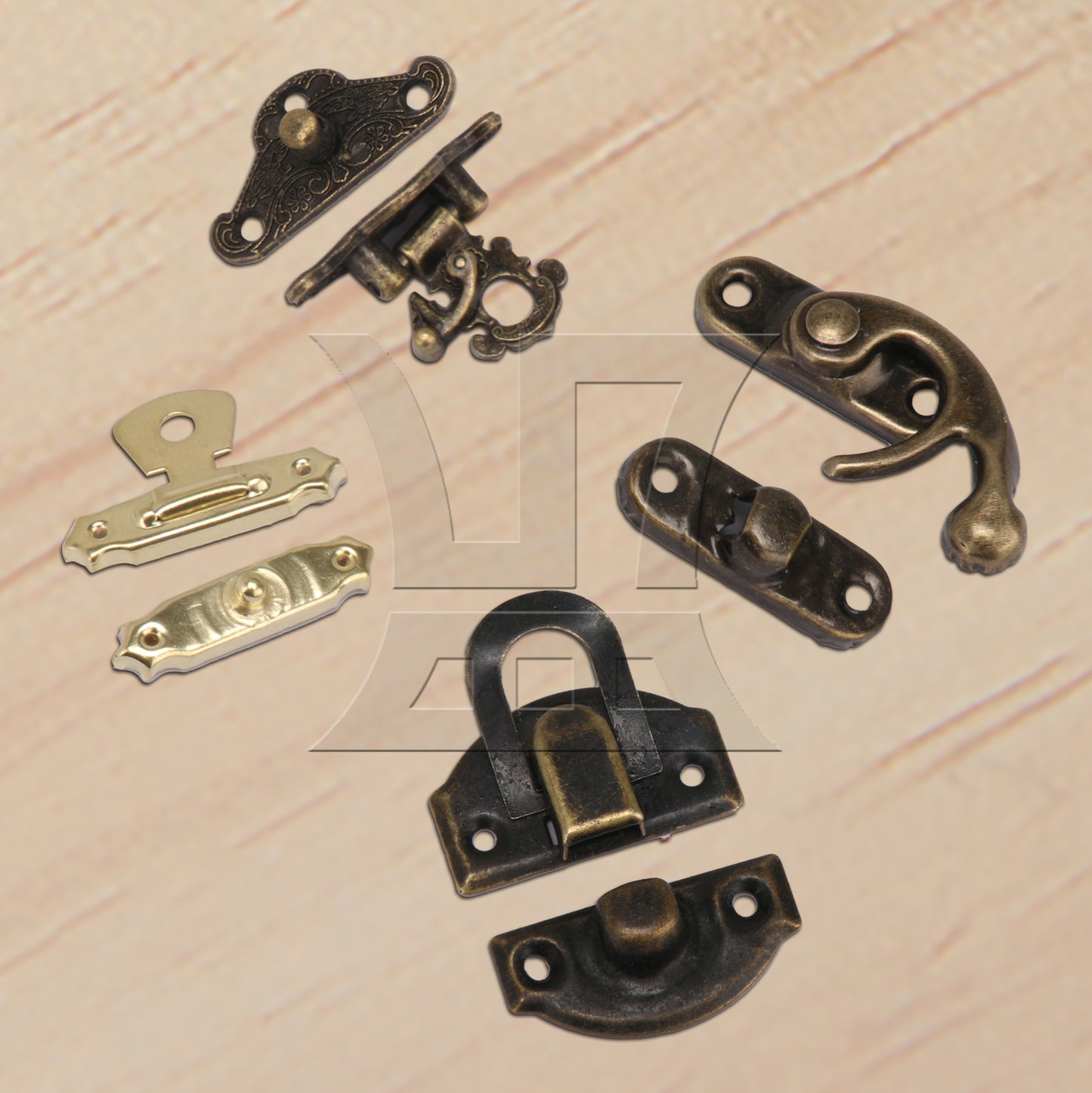 BQLZR 20pcs Mini Jewelry Chest Box Buckles Toggle Hasp Iron Latch Catch Clasp Golden