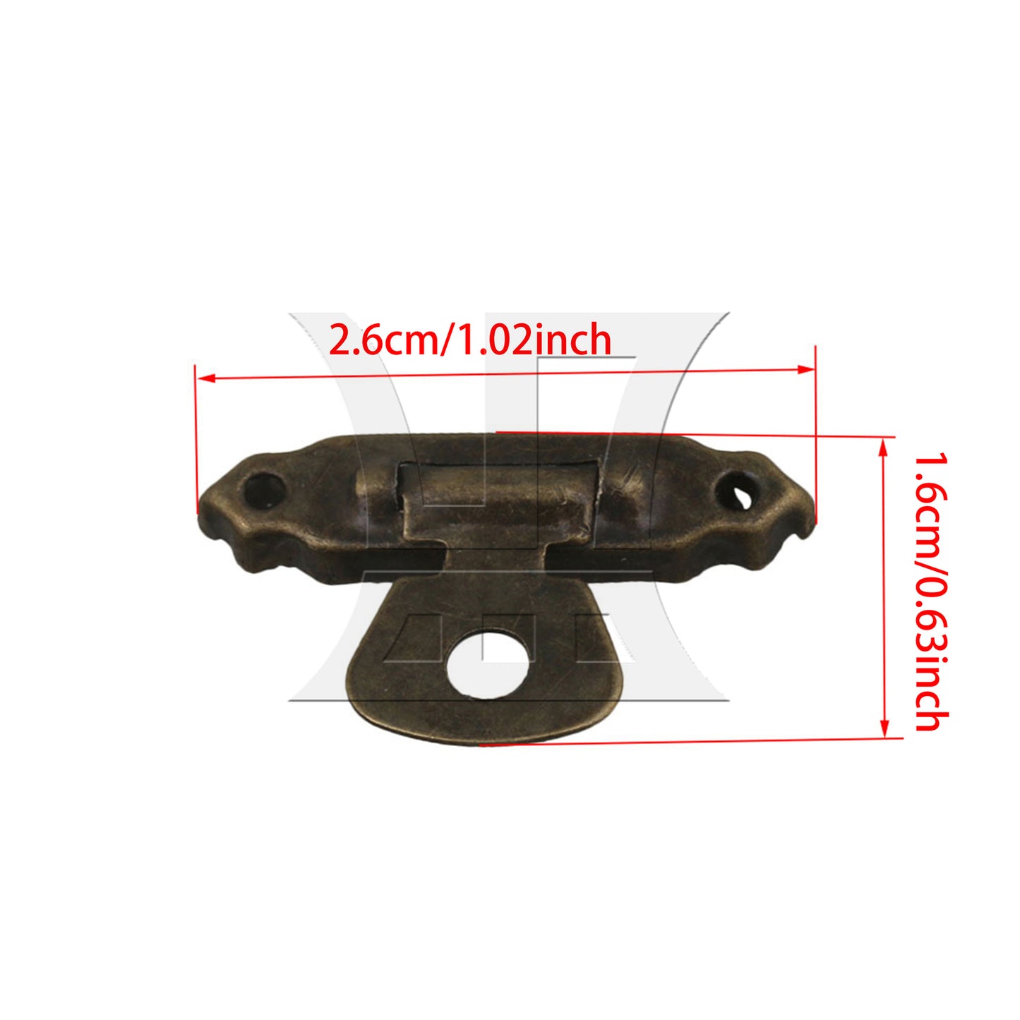 BQLZR Mini Jewelry Case Metal Decorative Wooden Box Lid Latch Catch