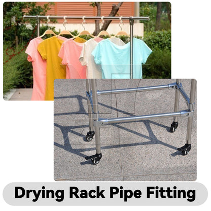 BQLZR  Metal Drying Rack Pipe Fittings Two-way Connector 0.98inch Silver
