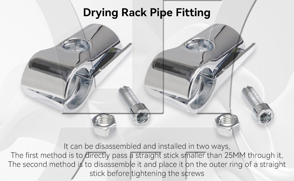 BQLZR  Metal Drying Rack Pipe Fittings Two-way Connector 0.98inch Silver