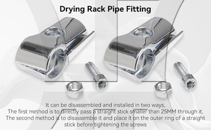 BQLZR  Metal Drying Rack Pipe Fittings Two-way Connector 0.98inch Silver