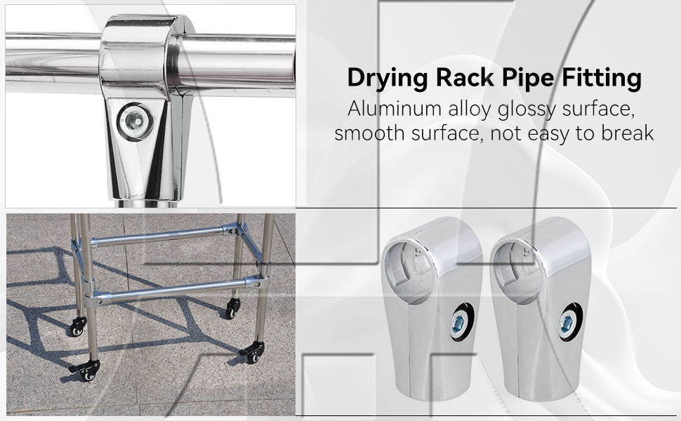 BQLZR  Metal Drying Rack Pipe Fittings Two-way Connector 0.98inch Silver