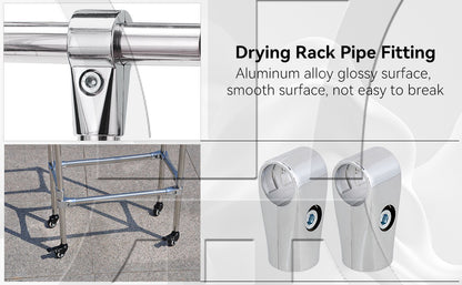 BQLZR  Metal Drying Rack Pipe Fittings Two-way Connector 0.98inch Silver