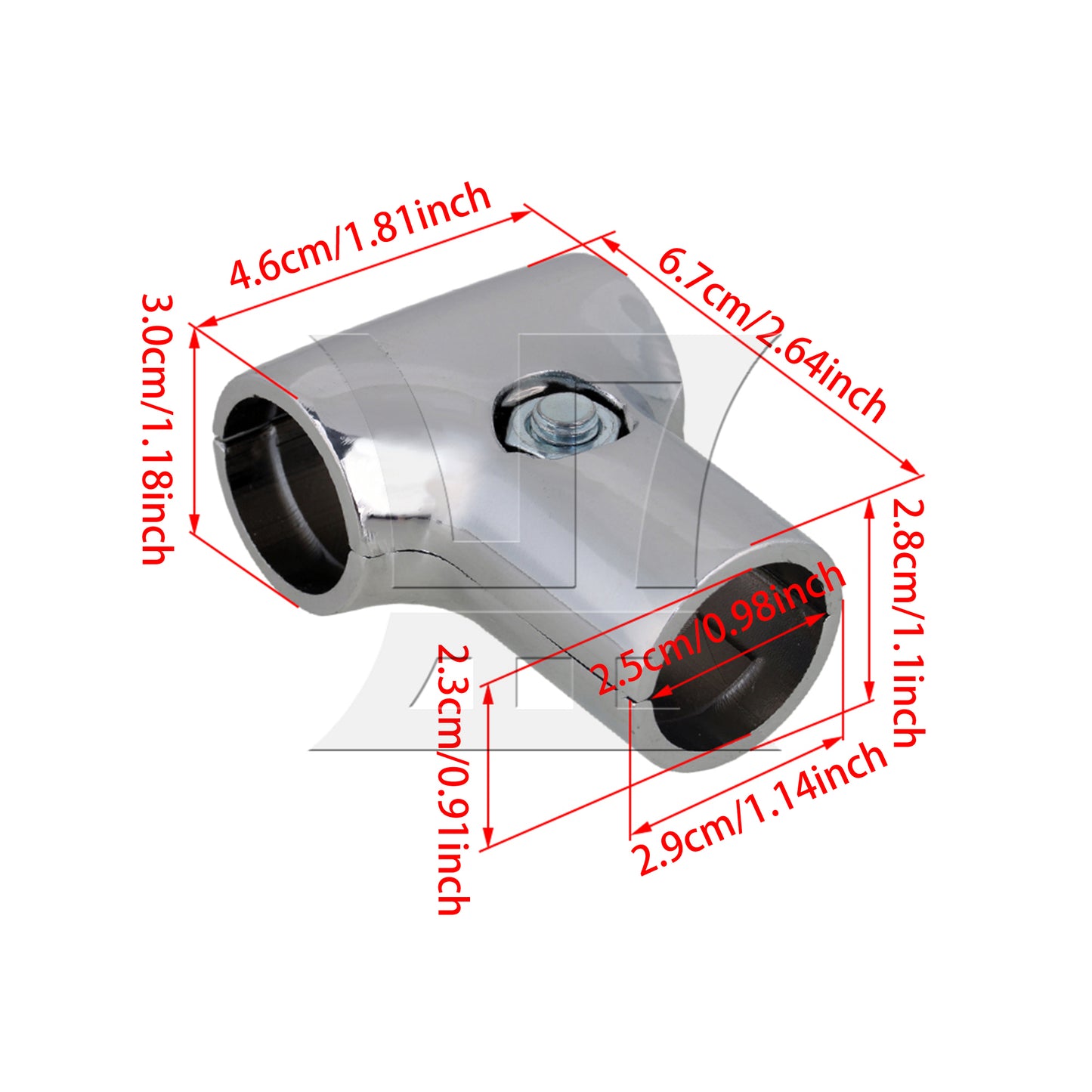 BQLZR 25mm Shelf Display Rack Scaffold Tube Connector Aluminum Tee Pipe Fitting Silver