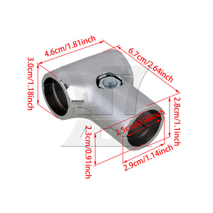 BQLZR 25mm Shelf Display Rack Scaffold Tube Connector Aluminum Tee Pipe Fitting Silver