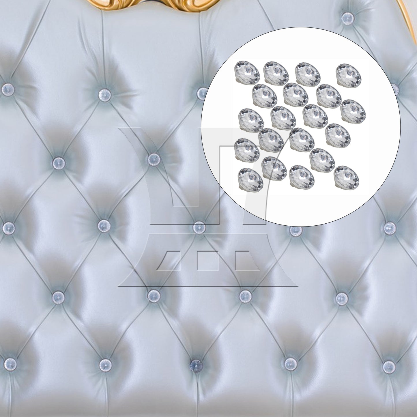 BQLZR 14mm DIY Rhinestone Sew On Upholstery Crystal Sofa Headboard Buttons 20pcs Dia