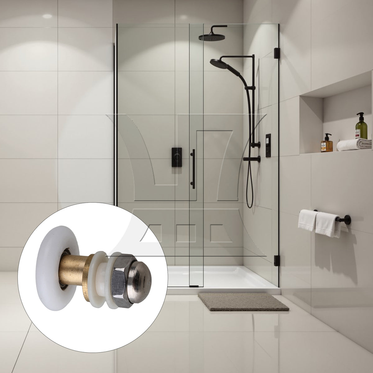 BQLZR Partiality Shower Door Roller Runner Wheel 25mm For 5mm-8mm Glass Replacement