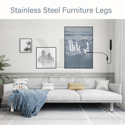 BQLZR Adjustable Stainless Steel Furniture Legs w/ Feet Pad 1.97" x 7.87"