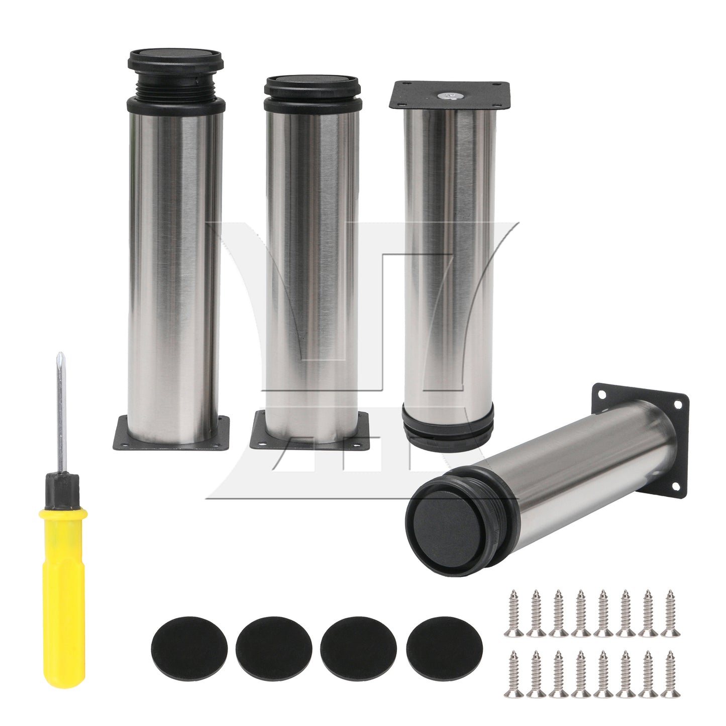 BQLZR Adjustable Stainless Steel Furniture Legs w/ Feet Pad 1.97" x 7.87"