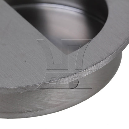 BQLZR Silver Circle Flush Concealed 304 Stainless Steel Closet Knob OD 70mm/2.76"
