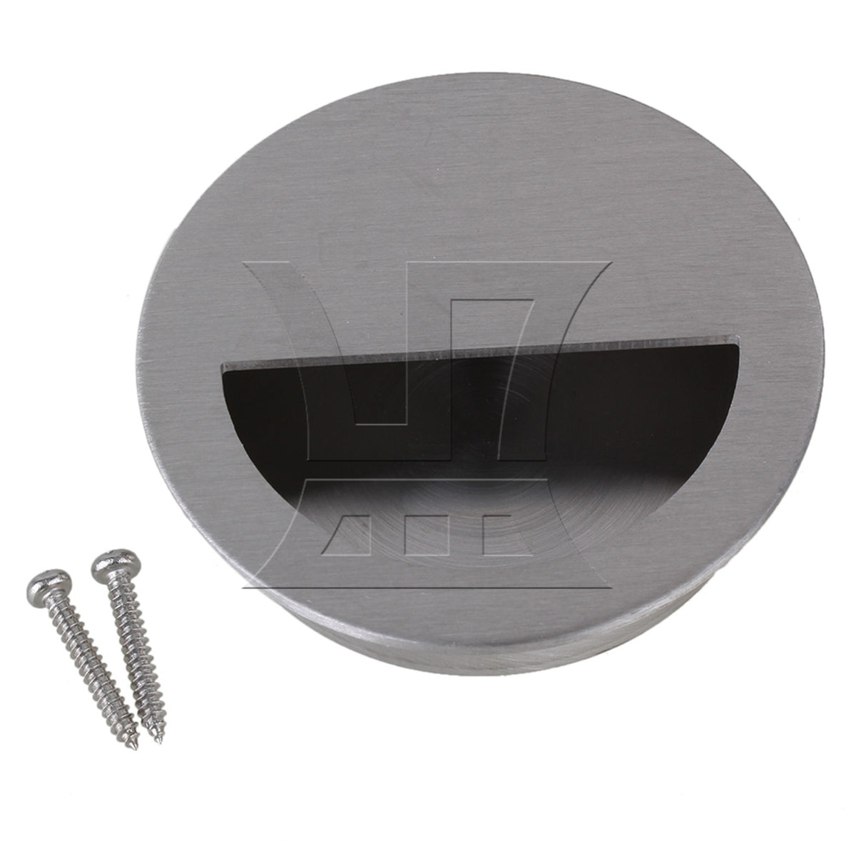 BQLZR Silver Circle Flush Concealed 304 Stainless Steel Closet Knob OD 70mm/2.76"