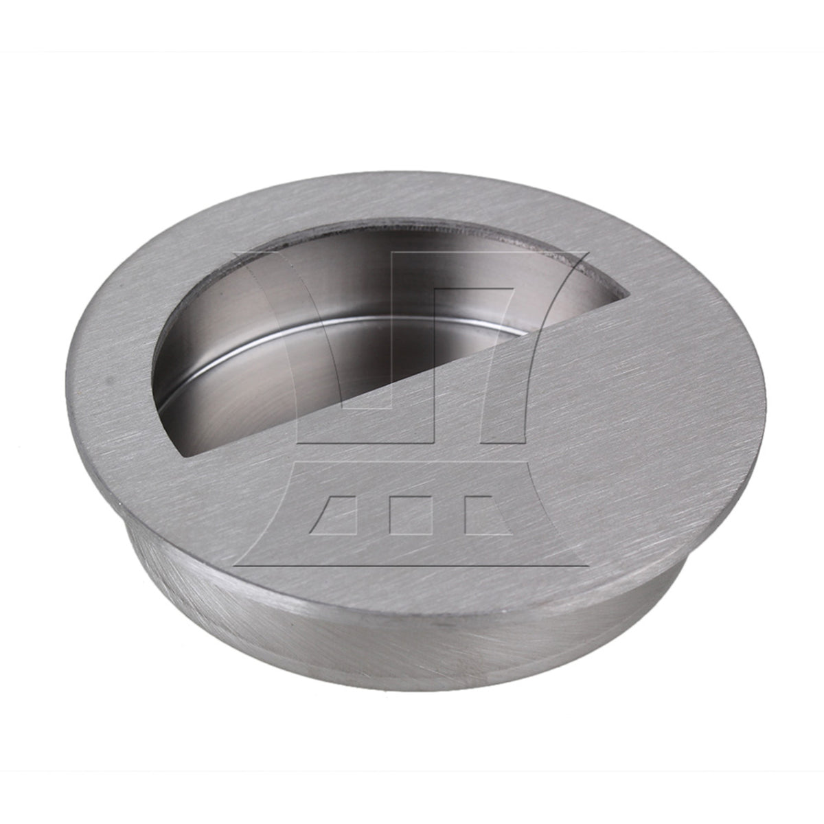 BQLZR Silver Circle Flush Concealed 304 Stainless Steel Closet Knob OD 70mm/2.76"