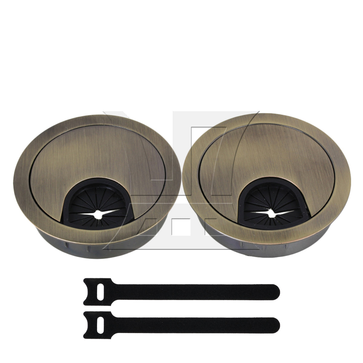 BQLZR Zinc Alloy 50mm Bronze Cable Grommets Office Desk Tidy Wire Hole Cover Set of 2