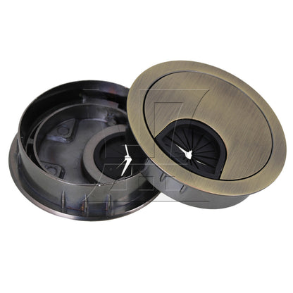 BQLZR Zinc Alloy 50mm Bronze Cable Grommets Office Desk Tidy Wire Hole Cover Set of 2
