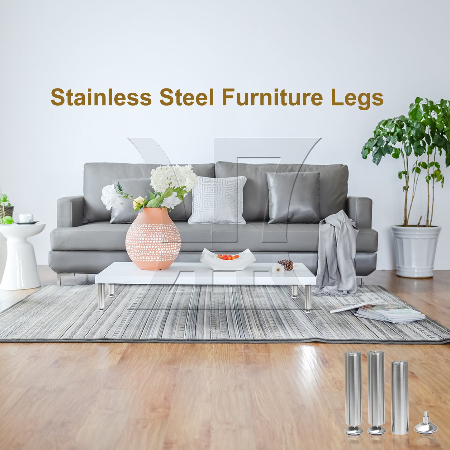BQLZR  1.97"x9.84" Stainless Steel Adjustable Cabinet Legs w/ Screwdriver