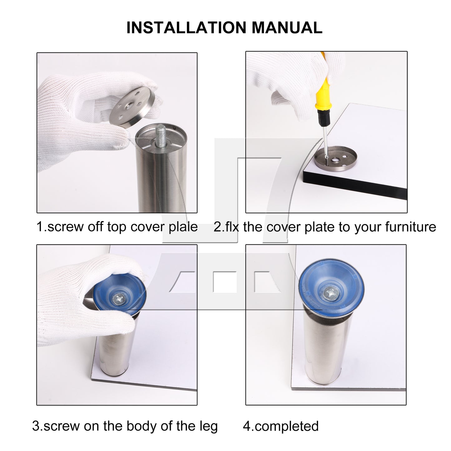 BQLZR  1.97"x9.84" Stainless Steel Adjustable Cabinet Legs w/ Screwdriver