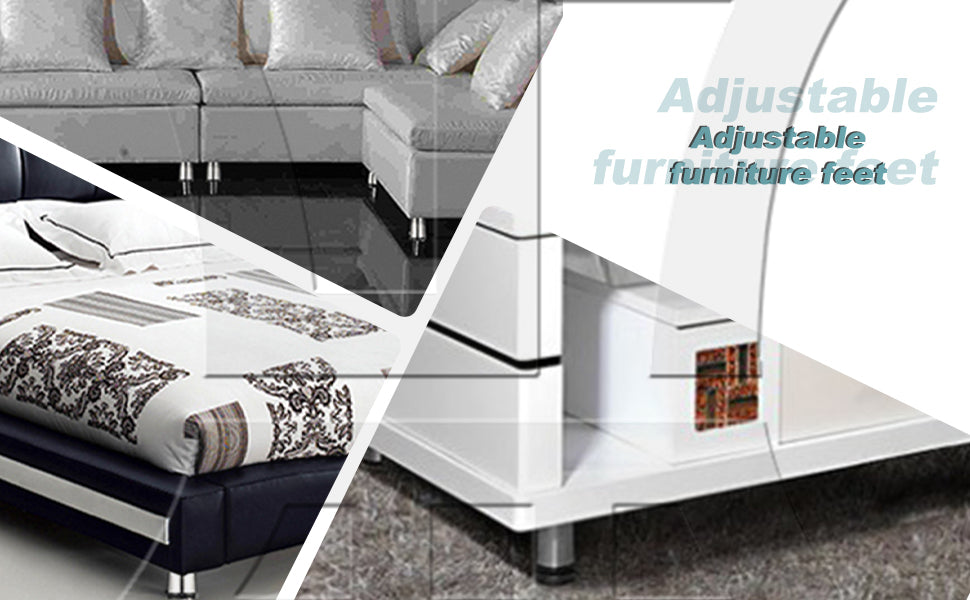 BQLZR  50x350mm Adjustable Cabinet Coffee Table Leg Stainless Steel w/ Screws
