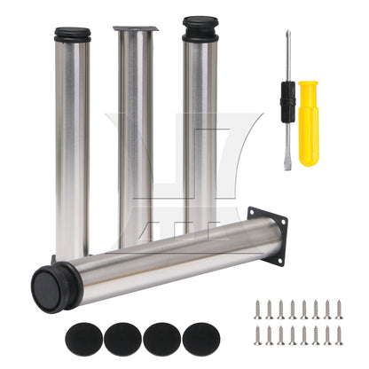 BQLZR  50x350mm Adjustable Cabinet Coffee Table Leg Stainless Steel w/ Screws