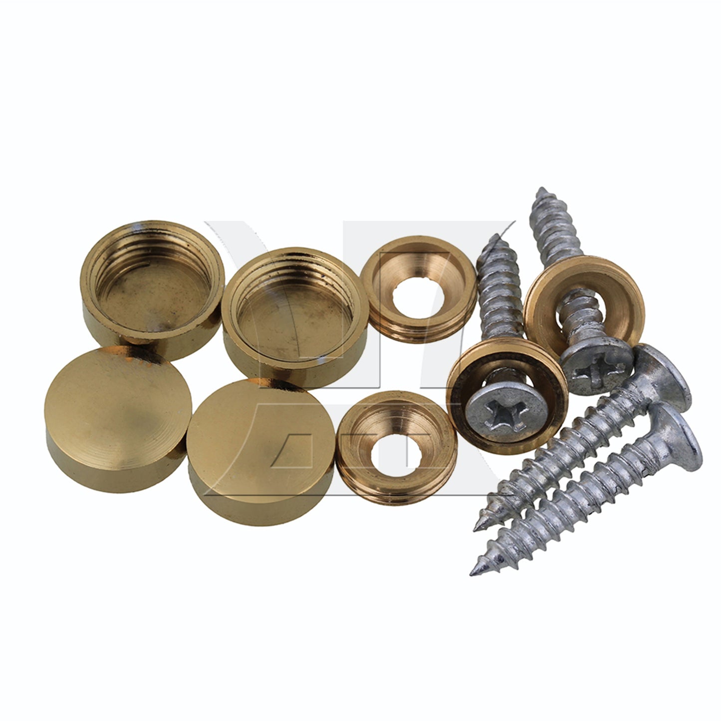 BQLZR 8pcs 12mm Dia Golden Furniture Fittings Table Mirror Cap Copper with Screws