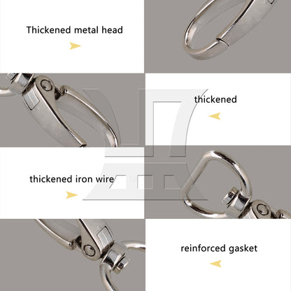 BQLZR 10pcs 16mm D-shape Swivel Zinc Alloy Clasps Buckle Snap Hook for Bag Straps