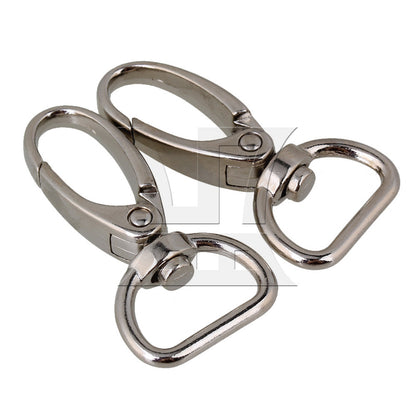 BQLZR 10pcs 16mm D-shape Swivel Zinc Alloy Clasps Buckle Snap Hook for Bag Straps
