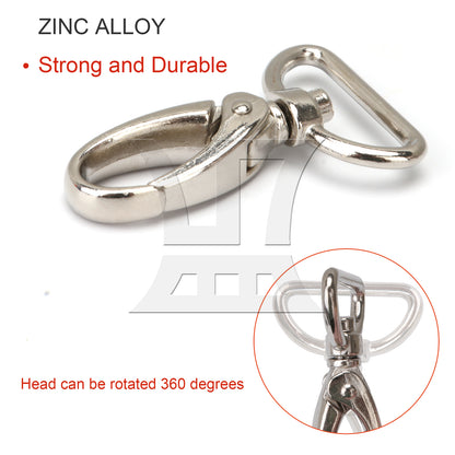 BQLZR 10 Pieces 25mm D-shape Zinc Alloy Lobster Clasps Buckle Swivel Snap Hook