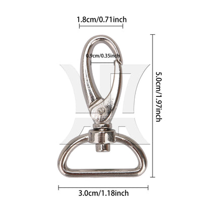 BQLZR 10 Pieces 25mm D-shape Zinc Alloy Lobster Clasps Buckle Swivel Snap Hook