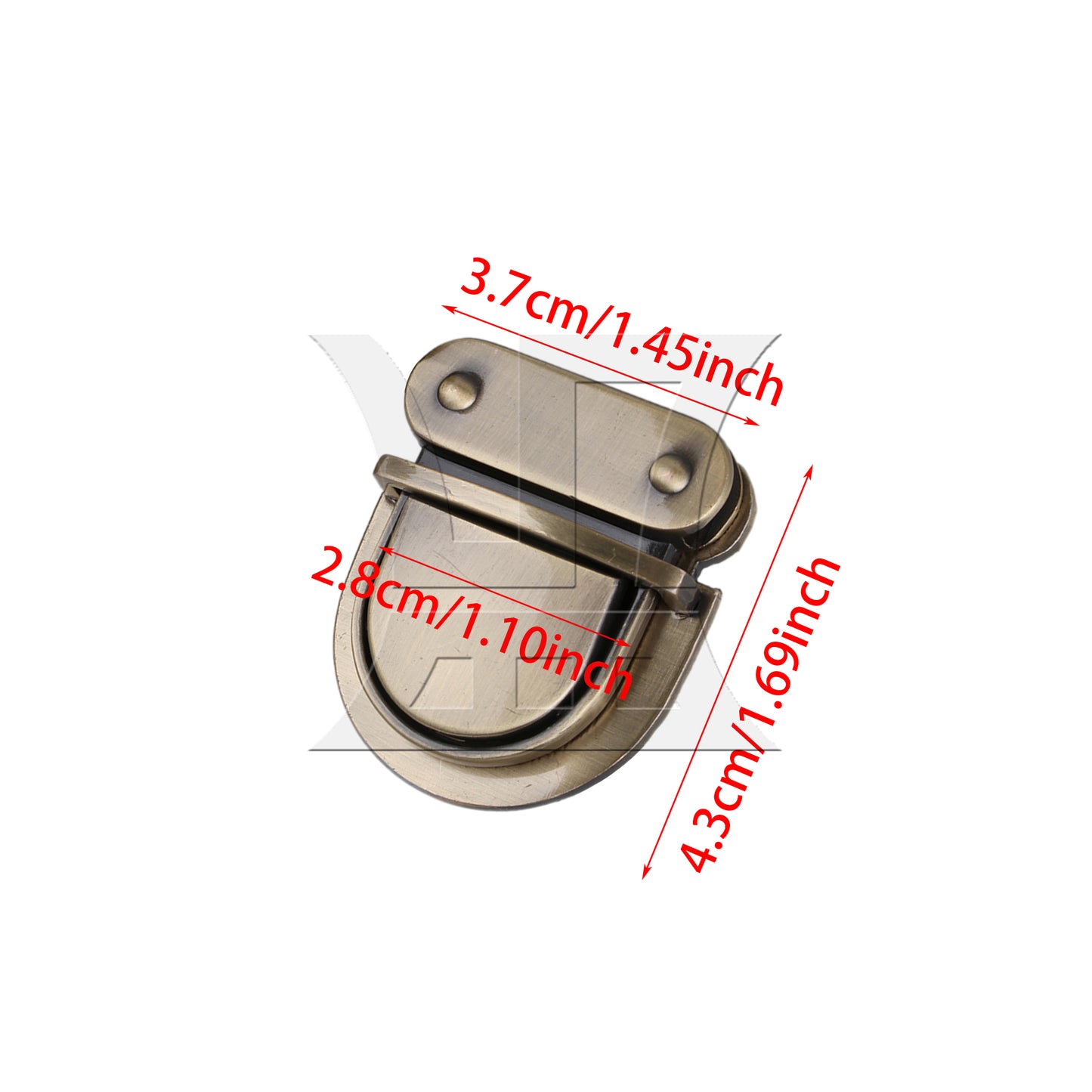 BQLZR 2pcs 43x38x29mm Alloy Buckles Purse Snap Clasps Closure For Purse Handbag