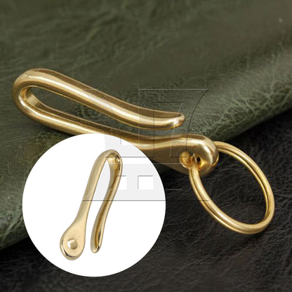 BQLZR 72mm Rentro Solid Brass Fish Hook Key Chain U Hook Clip Holder