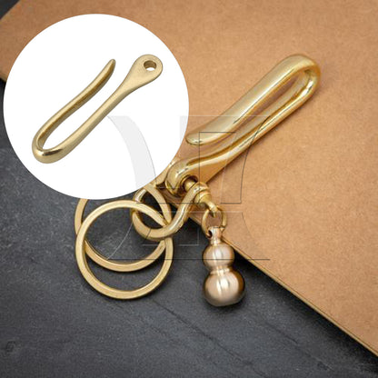 BQLZR 72mm Rentro Solid Brass Fish Hook Key Chain U Hook Clip Holder