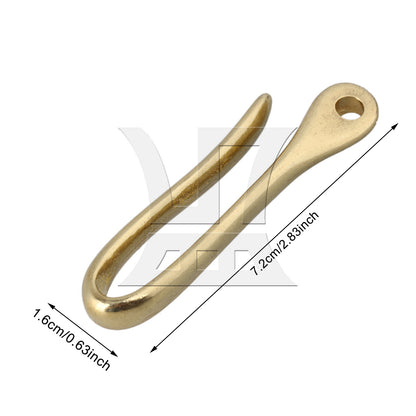 BQLZR 72mm Rentro Solid Brass Fish Hook Key Chain U Hook Clip Holder