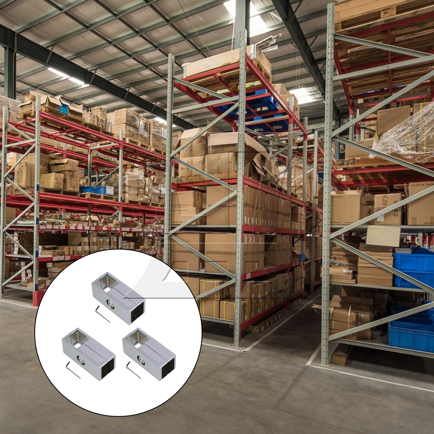BQLZR Silver Square Tube Connector 2 Way Clamp Drying Rack Fitting for 25mm Pipe