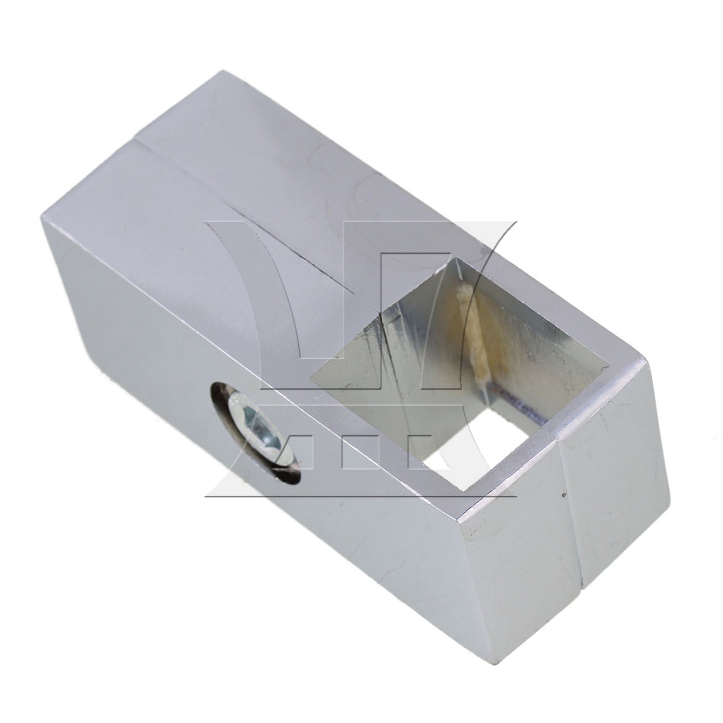 BQLZR Silver Square Tube Connector 2 Way Clamp Drying Rack Fitting for 25mm Pipe