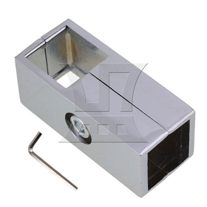 BQLZR Silver Square Tube Connector 2 Way Clamp Drying Rack Fitting for 25mm Pipe