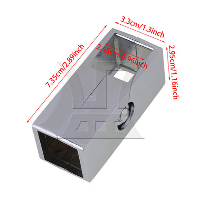 BQLZR Silver Square Tube Connector 2 Way Clamp Drying Rack Fitting for 25mm Pipe