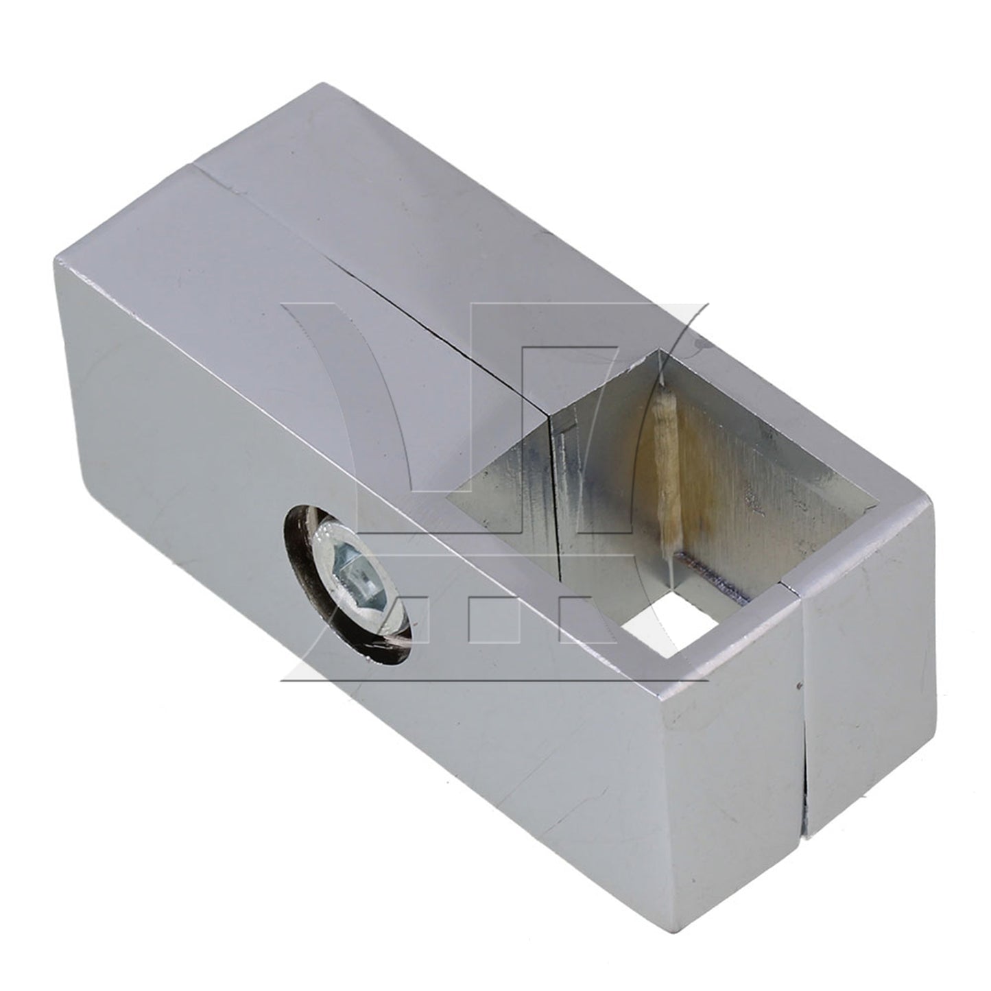 BQLZR Silver Square Tube Connector 2 Way Clamp Drying Rack Fitting for 25mm Pipe