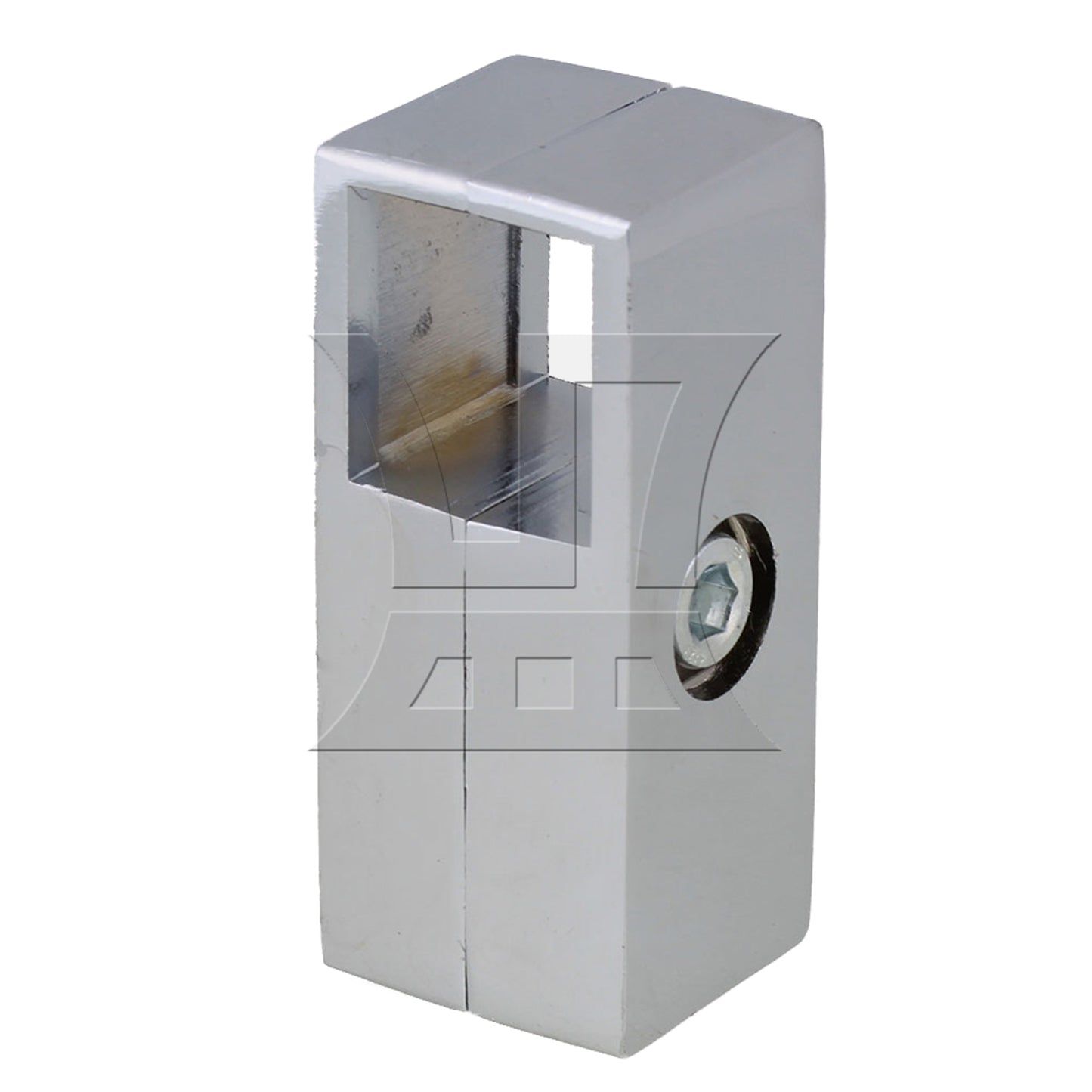 BQLZR Silver Square Tube Connector 2 Way Clamp Drying Rack Fitting for 25mm Pipe