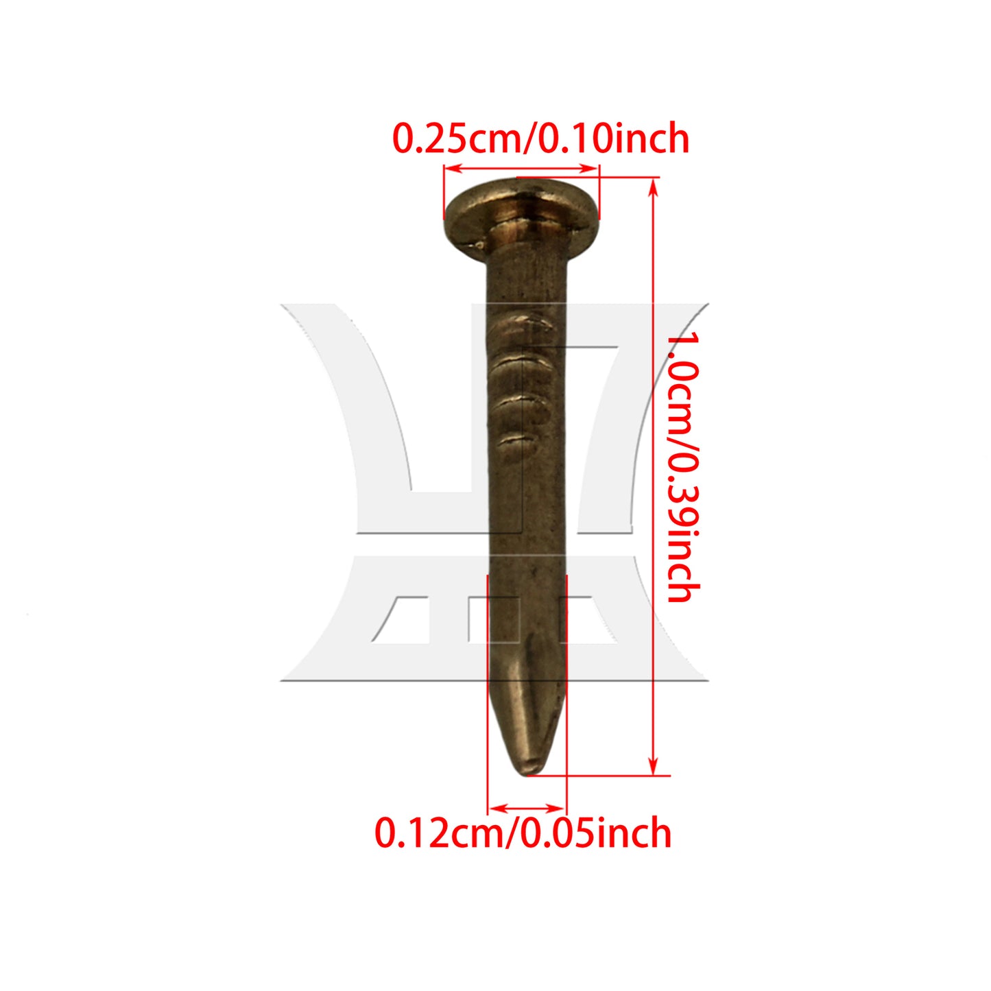 BQLZR Household Copper Furniture Miniature Nail with Round Head 10mm Pack of 100