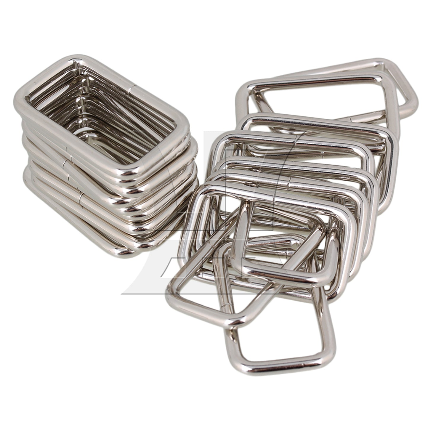 BQLZR 3.8cm Silver Metal Heavy Rectangle Rings for Handbags & Bags
