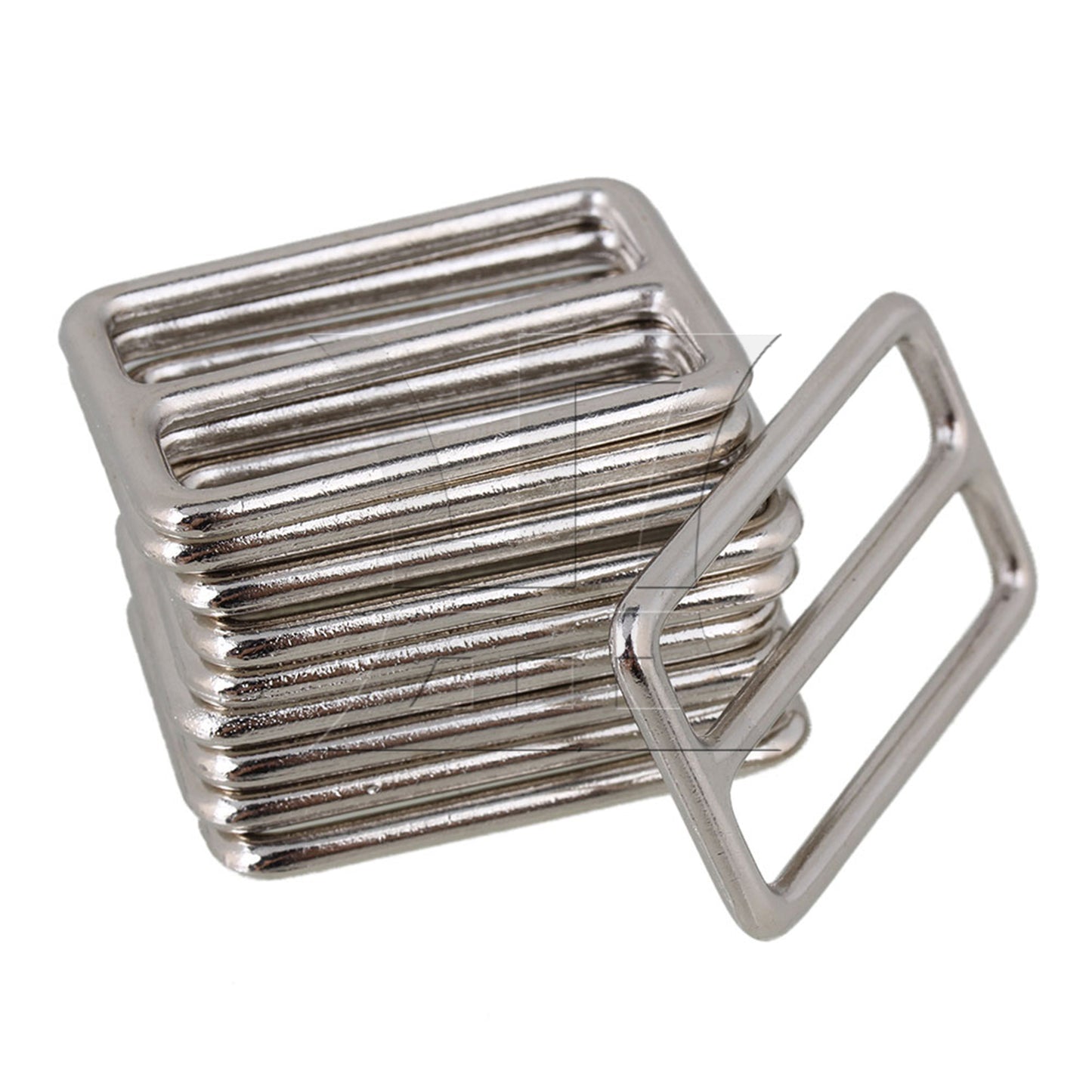 BQLZR Silver Zinc Alloy Nickel Plated WeldedTri-glides Buckles for Handbag