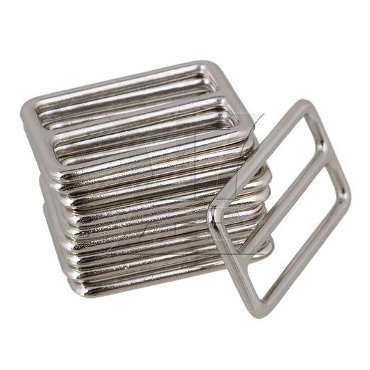 BQLZR Silver Zinc Alloy Nickel Plated WeldedTri-glides Buckles for Handbag