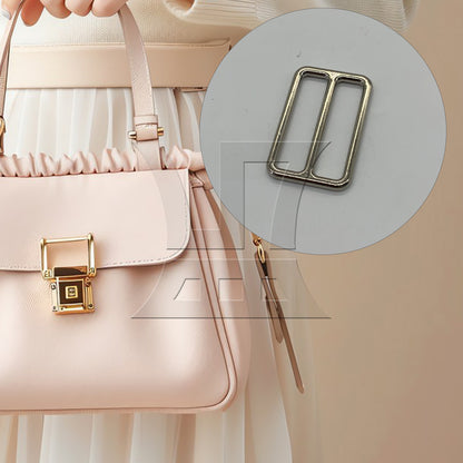 BQLZR Silver Zinc Alloy Nickel Plated WeldedTri-glides Buckles for Handbag